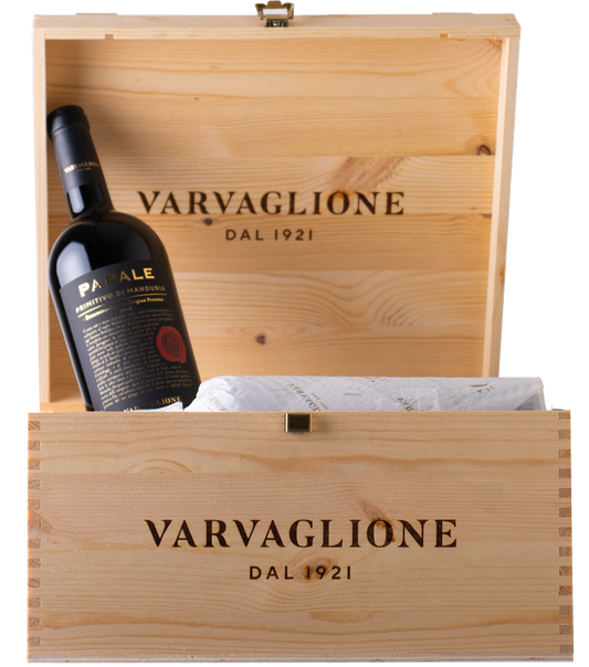 Papale Primitivo di Manduria DOP Linea Oro 2019 - 0.75l in Holzkiste